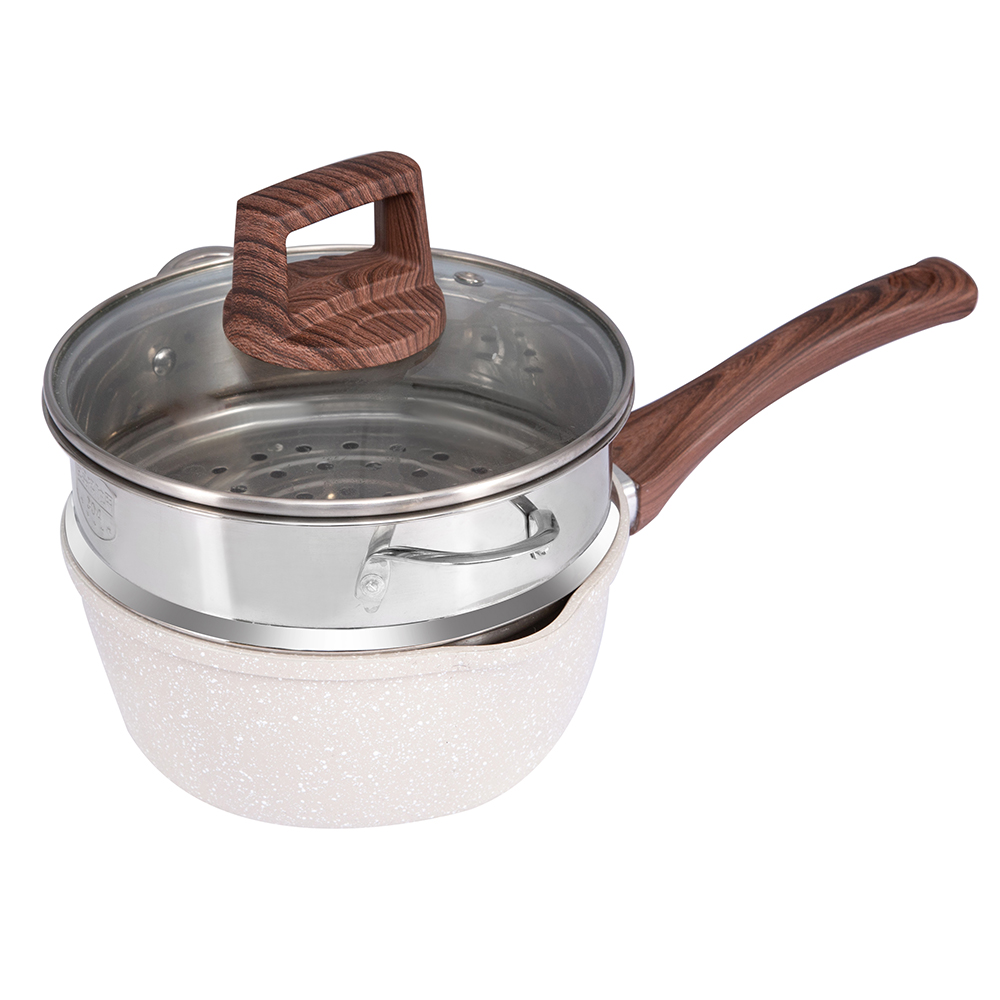 روکش سنگ دارویی سفید 18X8CM قابلمه آلومینیومی با درب شیشه ای DB-1808B